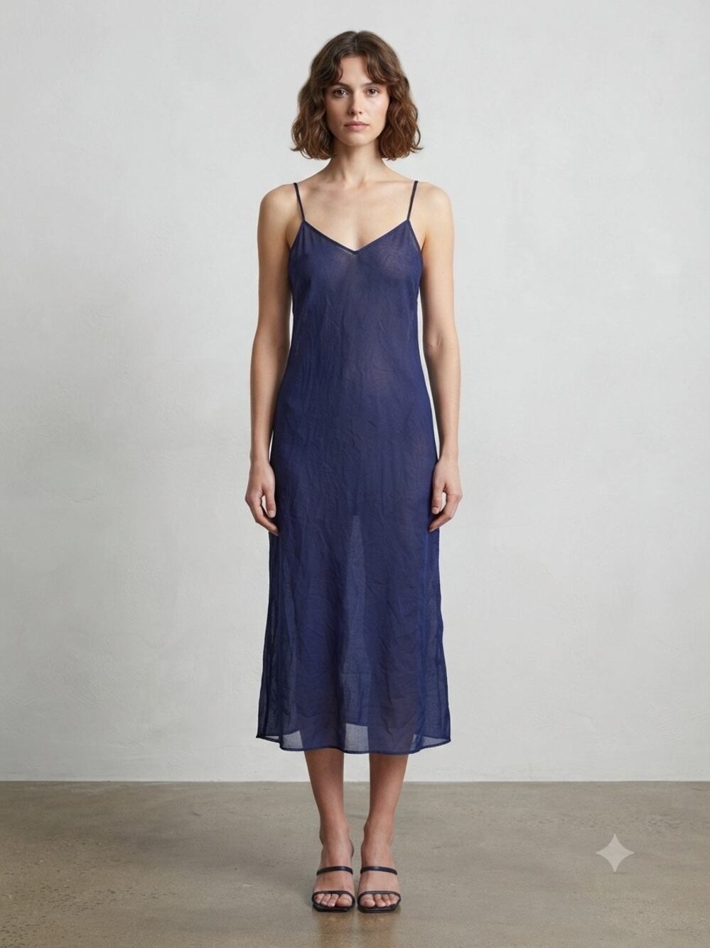 New Sorella navy blue slip size small 100% cotton